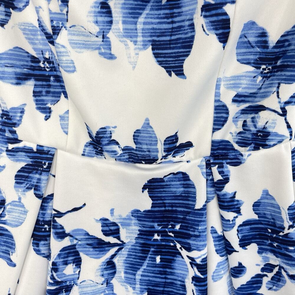 Belinda USA Blue Floral High Low Hem Babydoll Dress Small Cottagecore Romantic - Picture 5 of 14